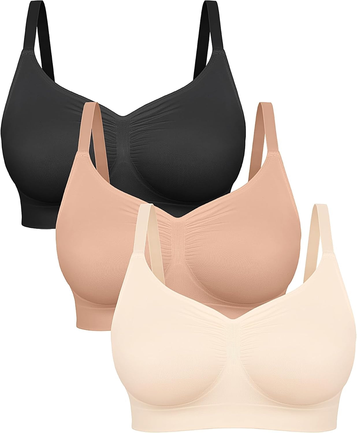 Women's Wireless Sculpt Bra Comfort Bralettes No Underwire Unlined Cami Bra Seamless Tshirt Bras Sports Bra Bralette Basic Comfortable Fit Womenswear Everyday Deals For You Days